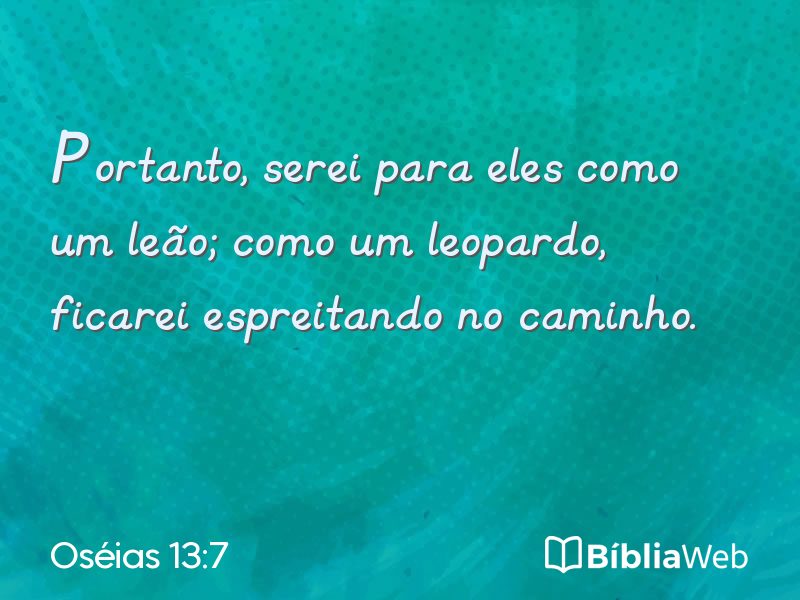 Oséias 13:7 em imagem para compartilhar