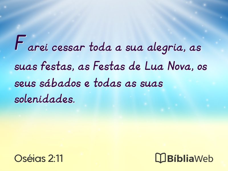 Oséias 2:11 em imagem para compartilhar