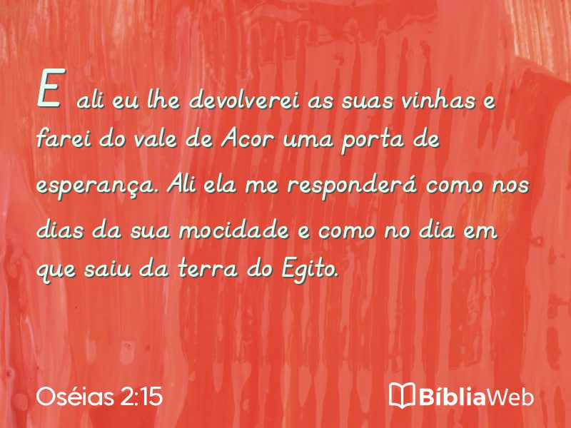 Oséias 2:15 em imagem para compartilhar