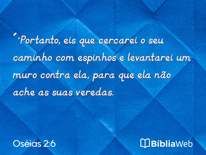 Oséias 2:6 em imagem para compartilhar