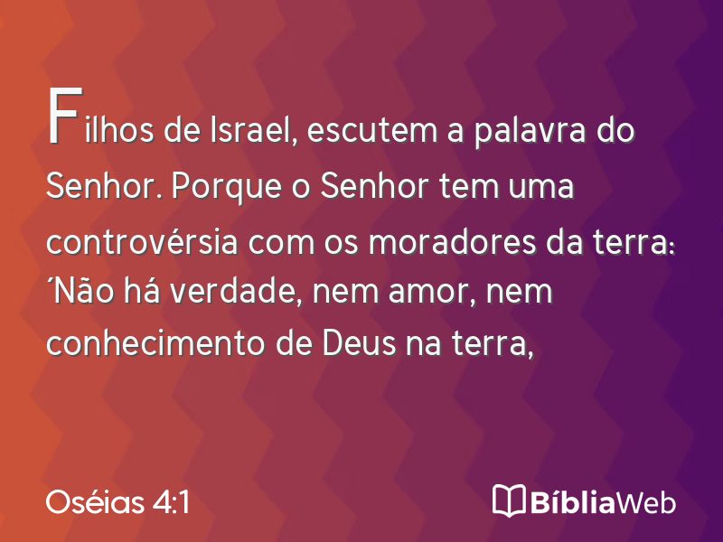 Oséias 4:1 em imagem para compartilhar