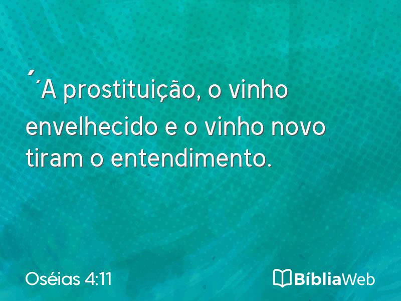 Oséias 4:11 em imagem para compartilhar