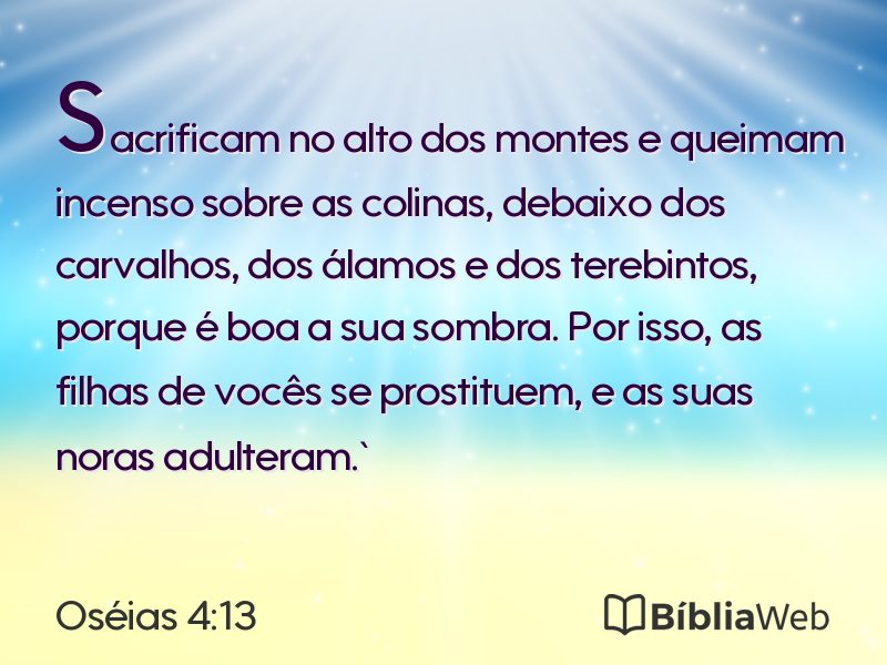 Oséias 4:13 em imagem para compartilhar