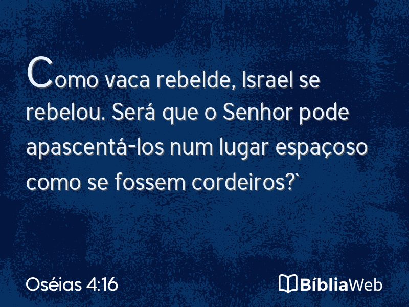 Oséias 4:16 em imagem para compartilhar