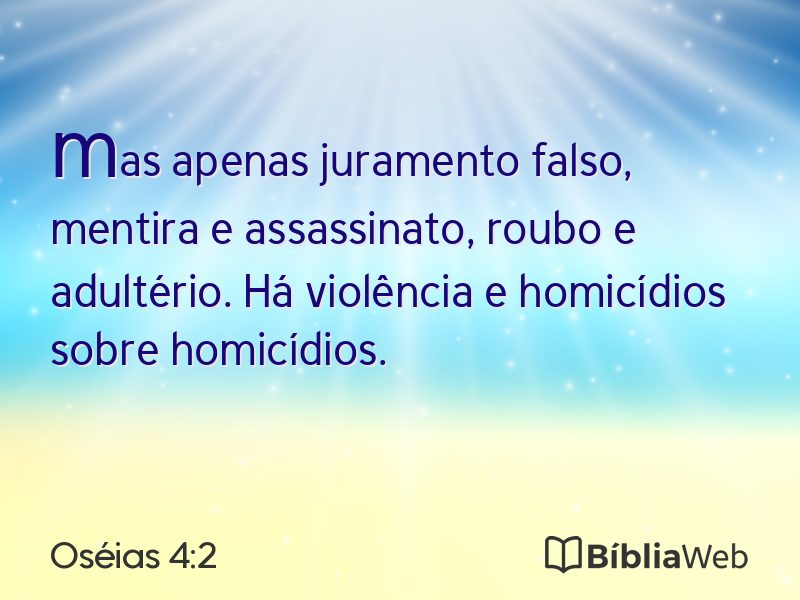 Oséias 4:2 em imagem para compartilhar