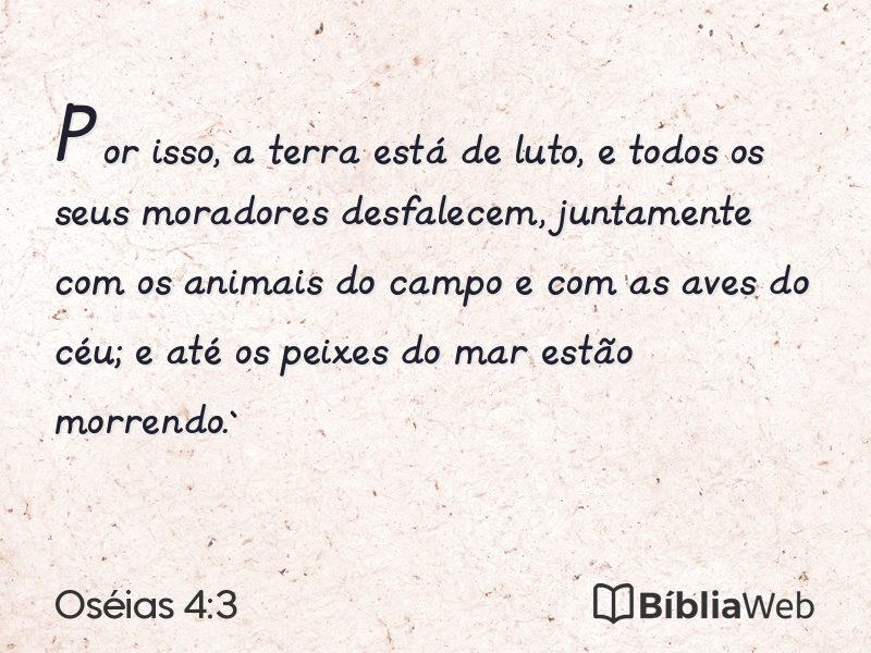 Oséias 4:3 em imagem para compartilhar