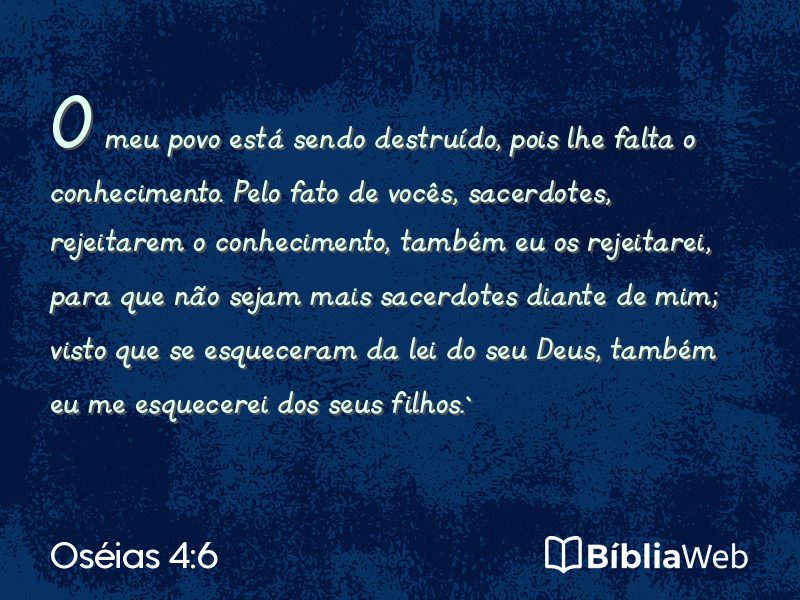 Oséias 4:6 em imagem para compartilhar