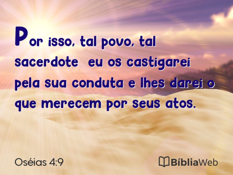 Oséias 4:9 em imagem para compartilhar