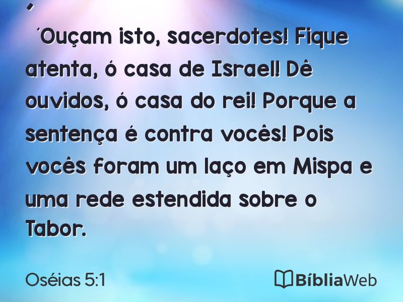 Oséias 5:1 em imagem para compartilhar