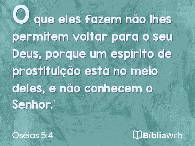 Oséias 5:4 em imagem para compartilhar