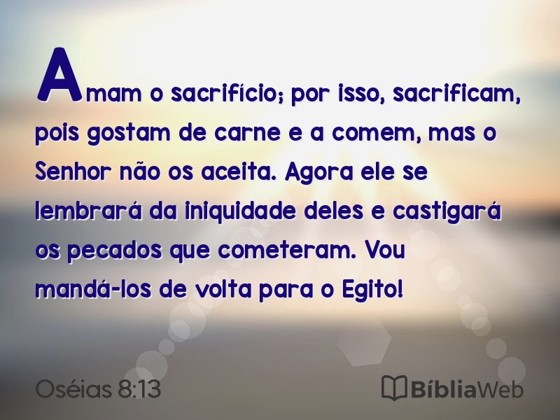 Oséias 8:13 em imagem para compartilhar