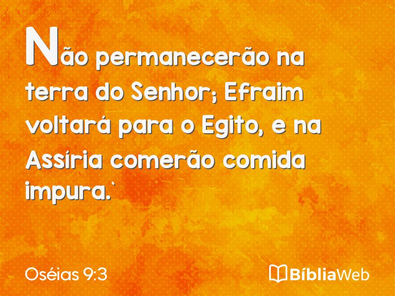 Oséias 9:3 em imagem para compartilhar