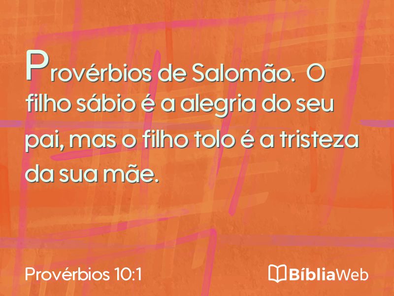 Provérbios 10:1 em imagem para compartilhar