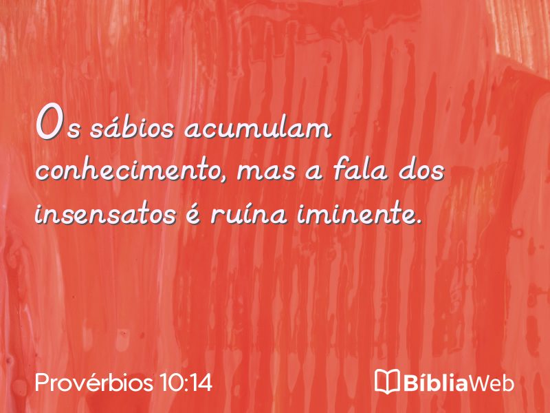 Provérbios 10:14 em imagem para compartilhar