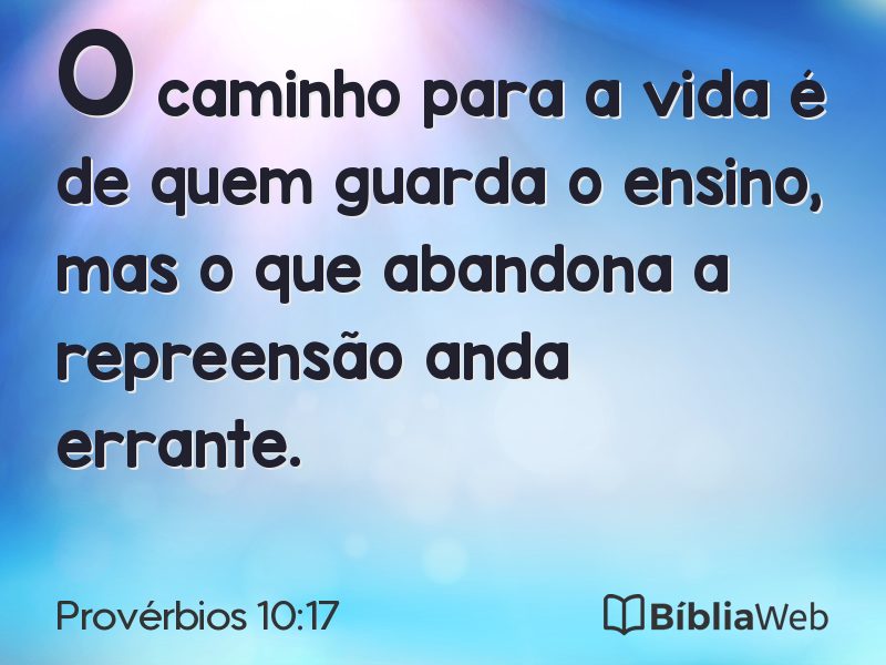 Provérbios 10:17 em imagem para compartilhar