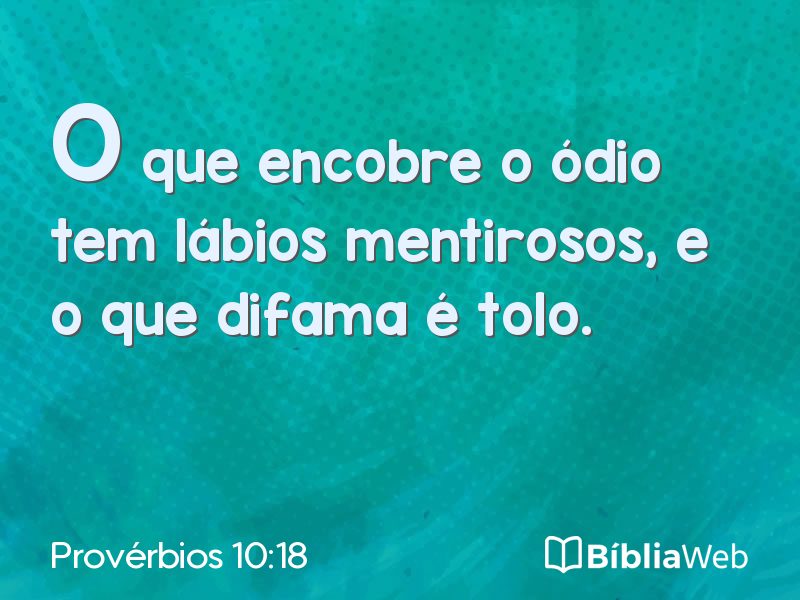 Provérbios 10:18 em imagem para compartilhar