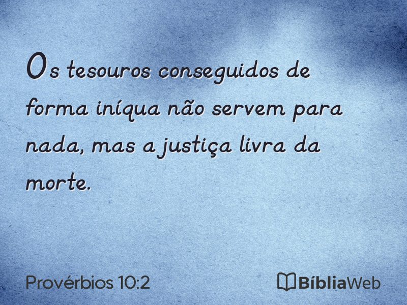 Provérbios 10:2 em imagem para compartilhar