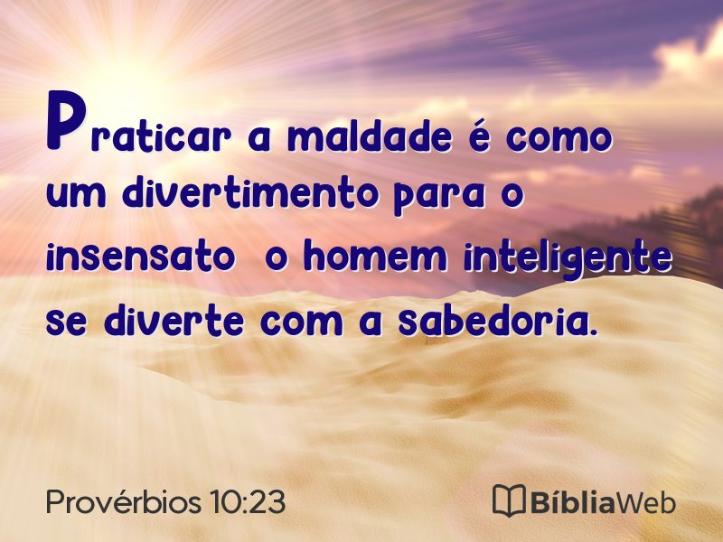 Provérbios 10:23 em imagem para compartilhar
