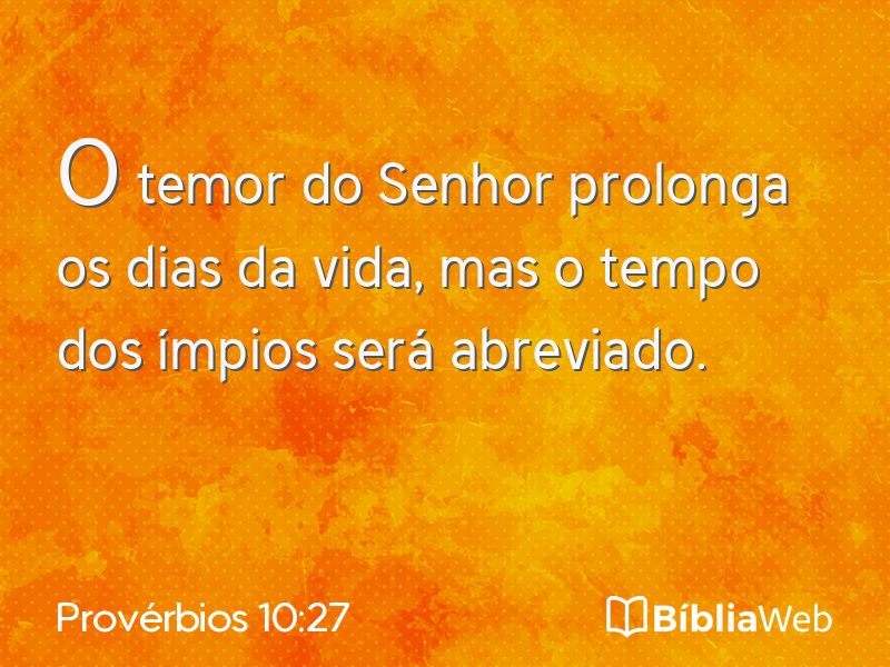 Provérbios 10:27 em imagem para compartilhar