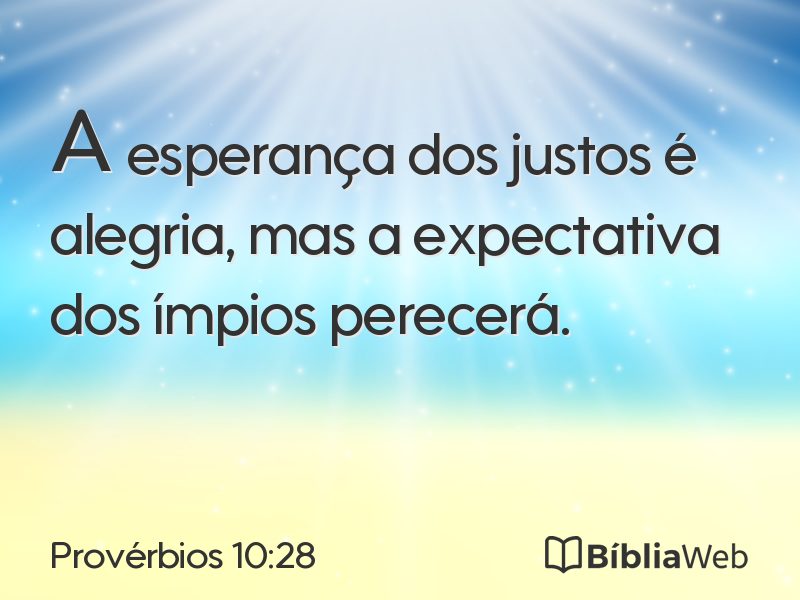 Provérbios 10:28 em imagem para compartilhar