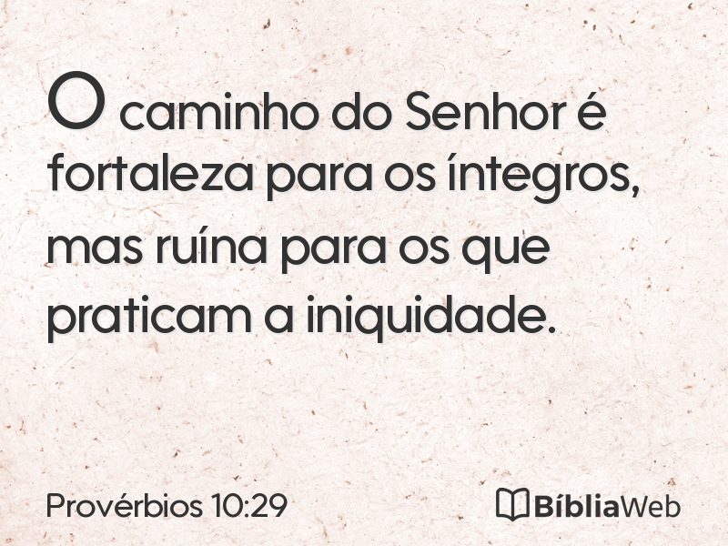 Provérbios 10:29 em imagem para compartilhar