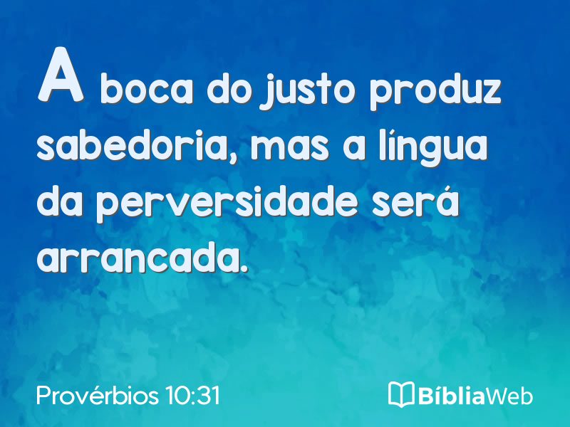 Provérbios 10:31 em imagem para compartilhar