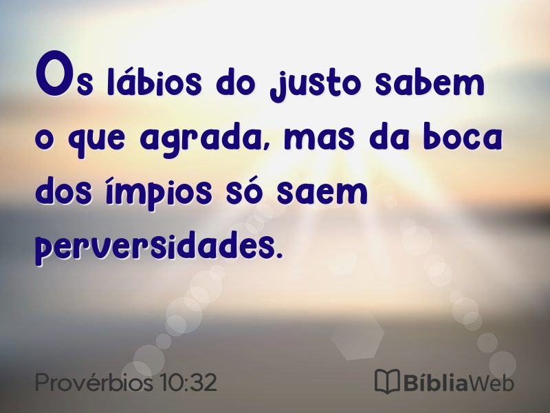 Provérbios 10:32 em imagem para compartilhar