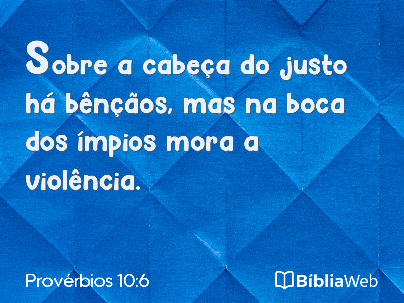 Provérbios 10:6 em imagem para compartilhar