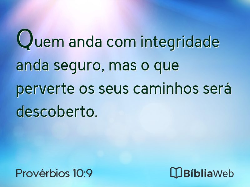 Provérbios 10:9 em imagem para compartilhar