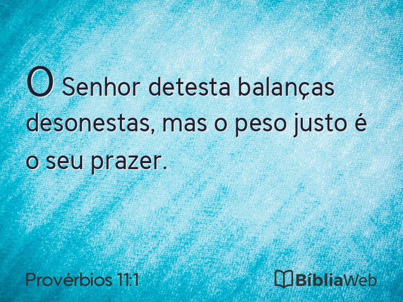 Provérbios 11:1 em imagem para compartilhar