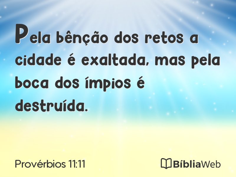 Provérbios 11:11 em imagem para compartilhar