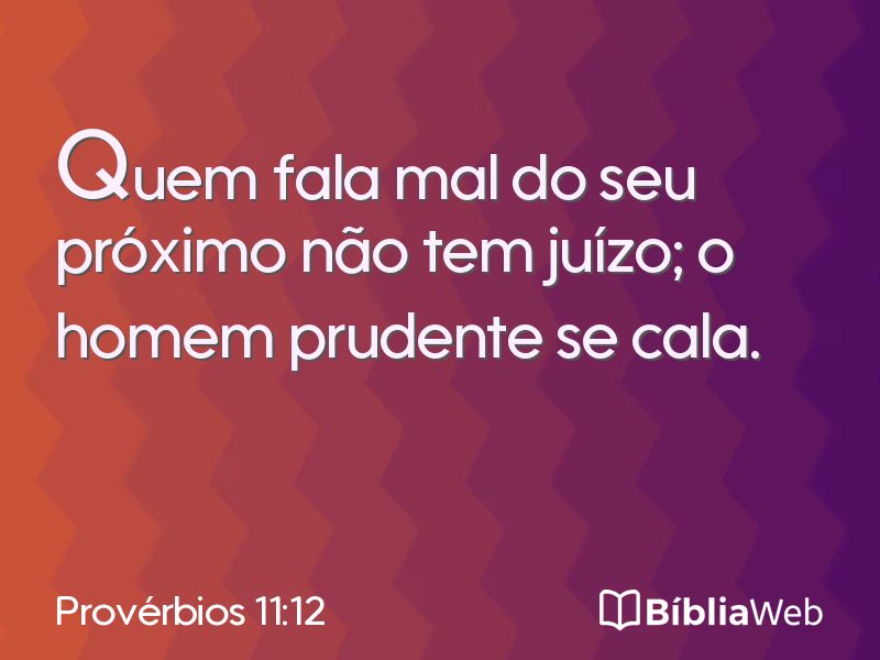 Provérbios 11:12 em imagem para compartilhar