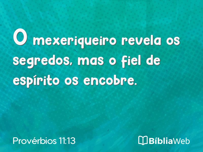 Provérbios 11:13 em imagem para compartilhar