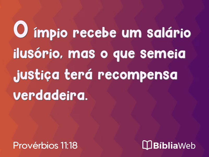 Provérbios 11:18 em imagem para compartilhar