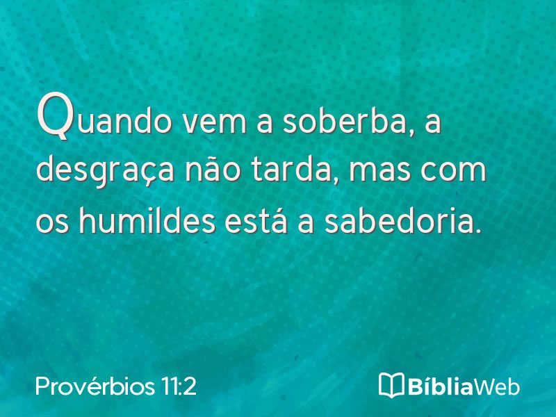 Provérbios 11:2 em imagem para compartilhar