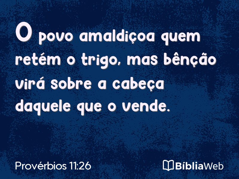 Provérbios 11:26 em imagem para compartilhar