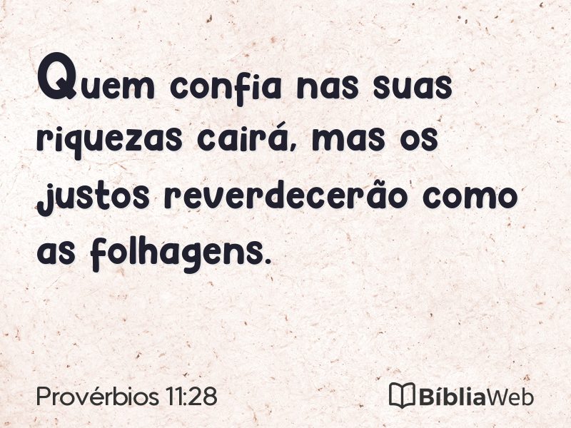 Provérbios 11:28 em imagem para compartilhar