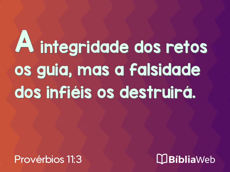 Provérbios 11:3 em imagem para compartilhar