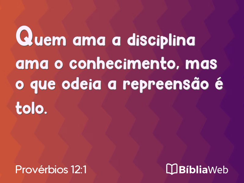 Provérbios 12:1 em imagem para compartilhar