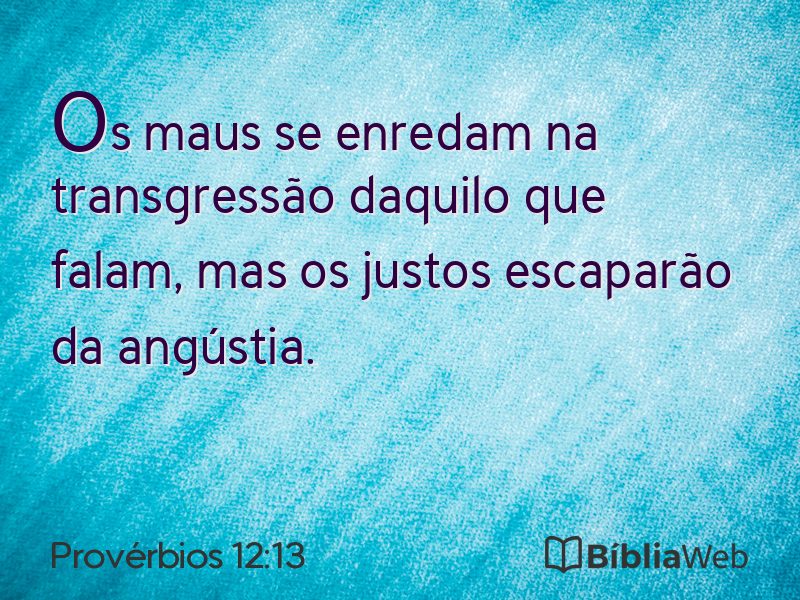 Provérbios 12:13 em imagem para compartilhar