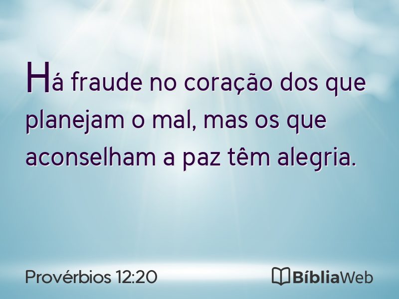 Provérbios 12:20 em imagem para compartilhar
