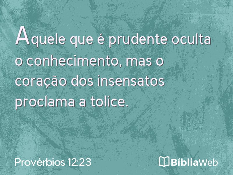Provérbios 12:23 em imagem para compartilhar
