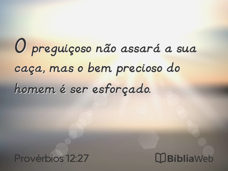 Provérbios 12:27 em imagem para compartilhar