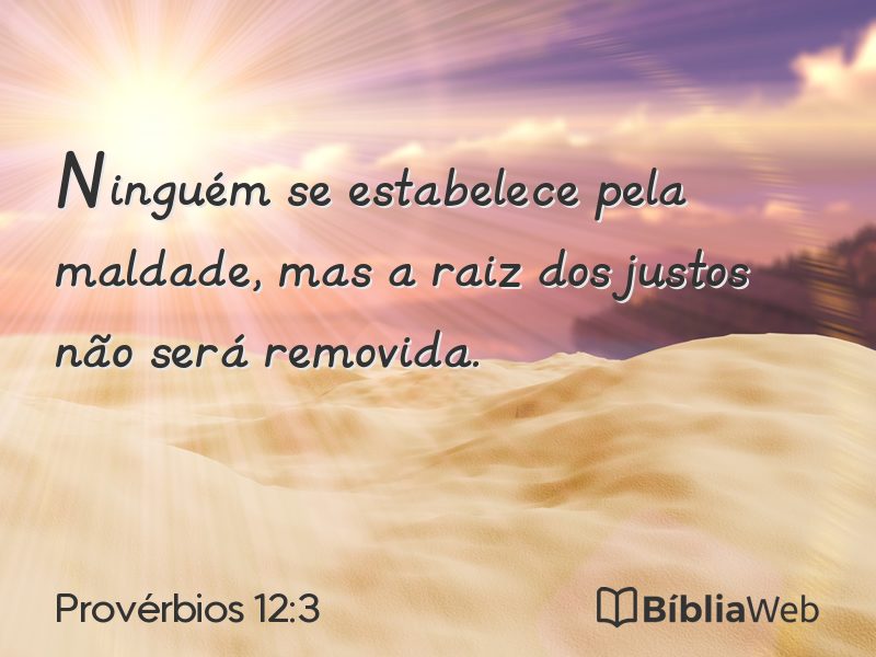 Provérbios 12:3 em imagem para compartilhar