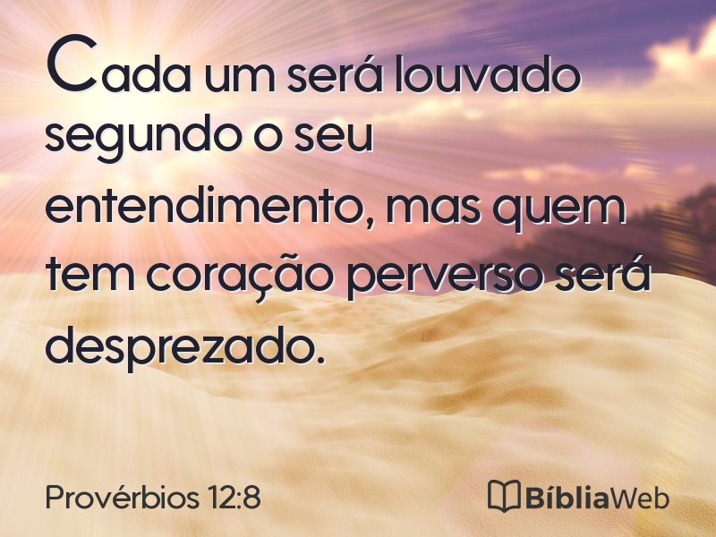 Provérbios 12:8 em imagem para compartilhar