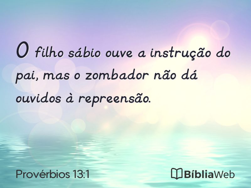 Provérbios 13:1 em imagem para compartilhar