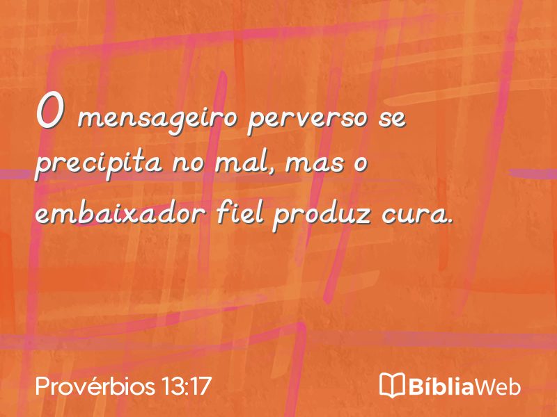 Provérbios 13:17 em imagem para compartilhar