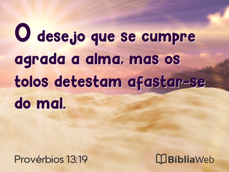 Provérbios 13:19 em imagem para compartilhar