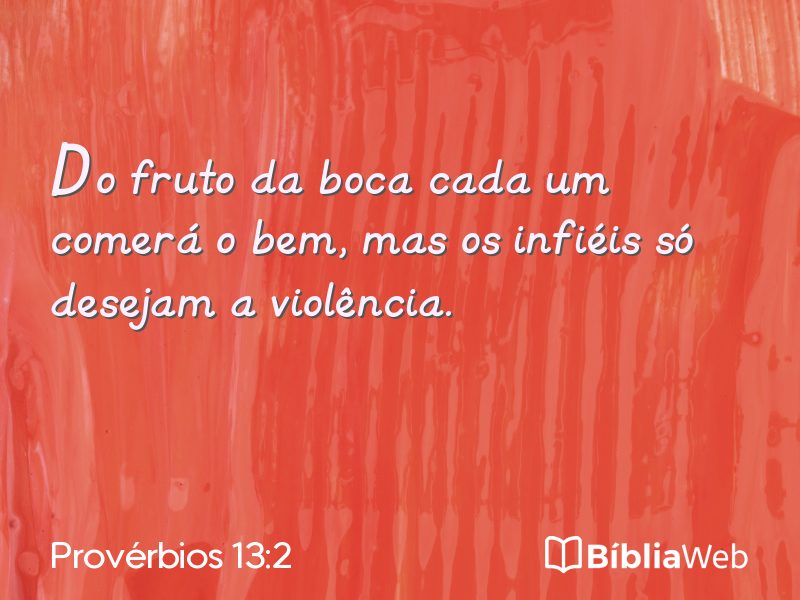 Provérbios 13:2 em imagem para compartilhar