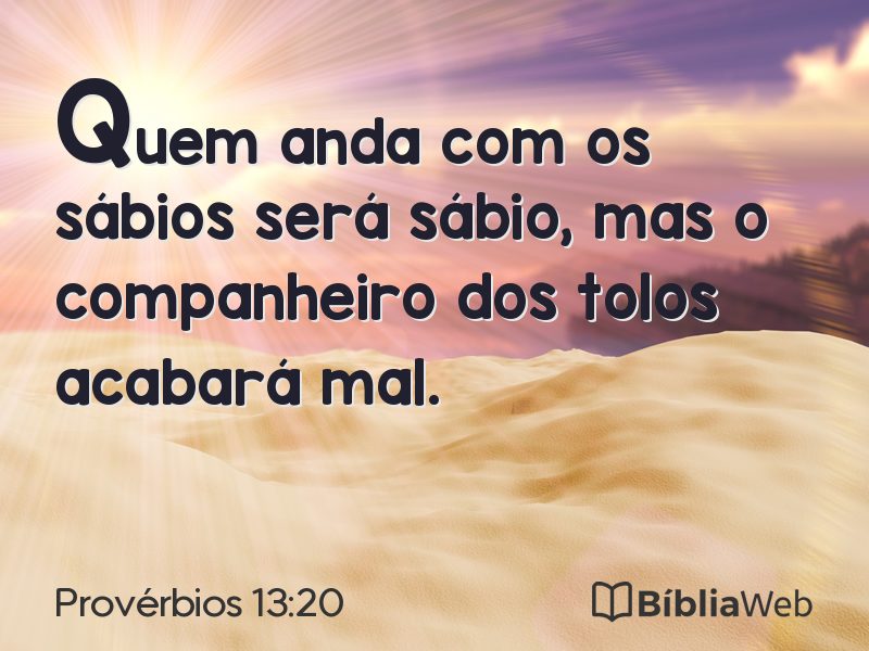 Provérbios 13:20 em imagem para compartilhar
